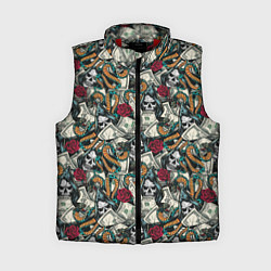 Женский жилет Смерть, Змея, Доллары, Розы, цвет: 3D-красный