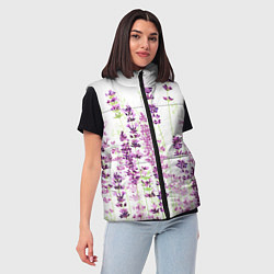 Женский жилет Цветы Лаванды акварелью, цвет: 3D-красный — фото 2
