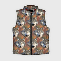 Женский жилет Волки Wolfs паттерн, цвет: 3D-красный