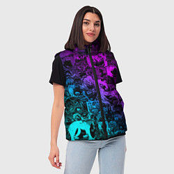 Женский жилет AHEGAO NEON GIRL НЕОНОВЫЙ АХЕГАО, цвет: 3D-красный — фото 2