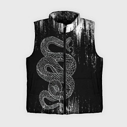 Женский жилет Snake Краски Змея ЧБ, цвет: 3D-черный