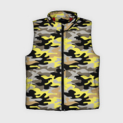 Женский жилет Желтый, Черный, Серый, Модный камуфляж