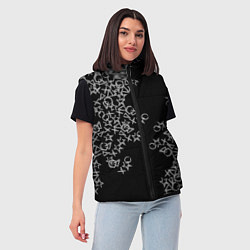 Женский жилет Абстракция ,серебряный геометрический узор, цвет: 3D-красный — фото 2