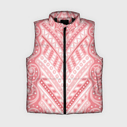 Женский жилет Абстракция в стиле дудл Розовый и белый цвета Лини