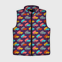 Женский жилет Свиньи 18, цвет: 3D-светло-серый