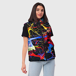 Женский жилет Импрессионизм Vanguard neon pattern, цвет: 3D-красный — фото 2