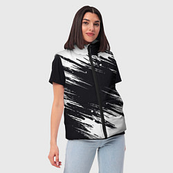 Женский жилет БЕЛАЯ КРАСКА БРЫЗГИ, цвет: 3D-черный — фото 2