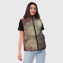 Женский жилет Цветы картина маслом, цвет: 3D-светло-серый — фото 2