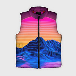 Женский жилет Vaporwave Mountains Психоделика Неон