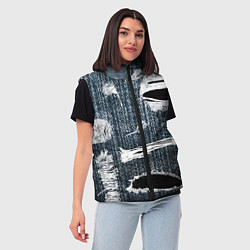 Женский жилет Джинсовое рваньё Fashion trend, цвет: 3D-черный — фото 2