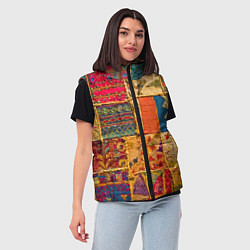 Женский жилет Пэчворк Лоскутное одеяло Patchwork Quilt, цвет: 3D-красный — фото 2