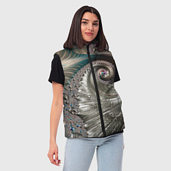 Женский жилет Fractal pattern Spiral Серебристый фрактал спираль, цвет: 3D-красный — фото 2