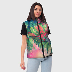 Женский жилет Тропический микс, цвет: 3D-черный — фото 2