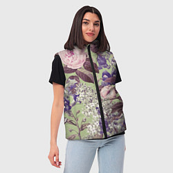 Женский жилет Цветы Чудесный Садовый Узор, цвет: 3D-светло-серый — фото 2