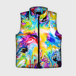 Женский жилет Неоновые всплески красок Лето Neon splashes of col, цвет: 3D-красный