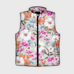 Женский жилет Цветы Аргемоны и Герберы