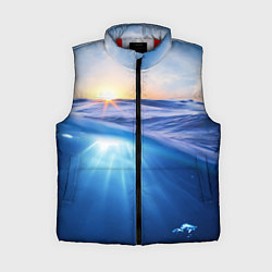 Женский жилет Грань между небом и водой, цвет: 3D-красный