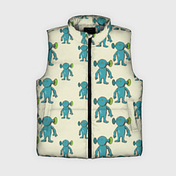 Женский жилет Милые зеленые человечки, цвет: 3D-светло-серый