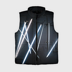 Женский жилет Неоновые лампы во тьме - Голубой, цвет: 3D-черный