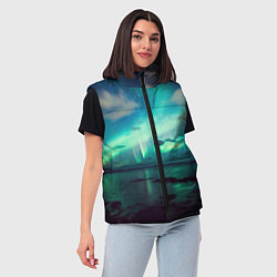 Женский жилет Aurora borealis, цвет: 3D-красный — фото 2