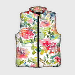 Женский жилет Floral pattern Watercolour Summer, цвет: 3D-красный