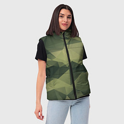 Женский жилет 3д полигоны - камуфляж, цвет: 3D-черный — фото 2