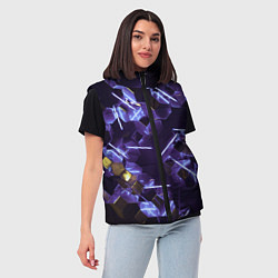 Женский жилет Неоновые фигуры с лазерами - Фиолетовый, цвет: 3D-светло-серый — фото 2
