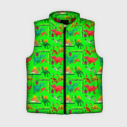 Женский жилет TEXTURE WITH DINOSAURS, цвет: 3D-красный