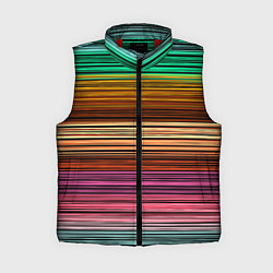 Женский жилет Multicolored thin stripes Разноцветные полосы, цвет: 3D-красный