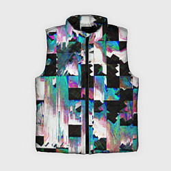 Женский жилет Glitch Abstract squares Глитч Абстрактные квадраты