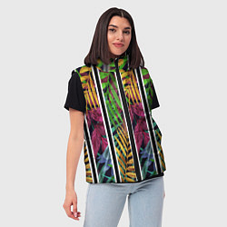 Женский жилет Пальмовые цветные полосы, цвет: 3D-красный — фото 2