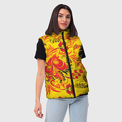 Женский жилет Хохломская Роспись Цветы, цвет: 3D-красный — фото 2