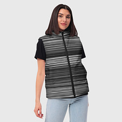 Женский жилет Black and white thin stripes Тонкие полосы, цвет: 3D-светло-серый — фото 2