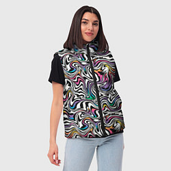 Женский жилет Цветная оптическая иллюзия, цвет: 3D-светло-серый — фото 2