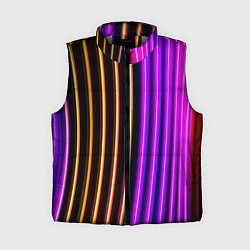 Женский жилет Неоновые линейные фонари - Фиолетовый, цвет: 3D-светло-серый