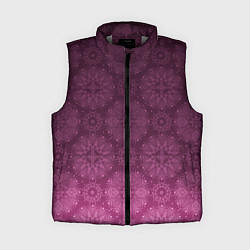 Женский жилет Ажурный орнамент на бордовом градиентном фоне