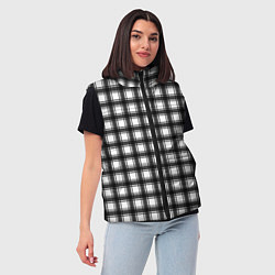 Женский жилет Black and white trendy checkered pattern, цвет: 3D-светло-серый — фото 2