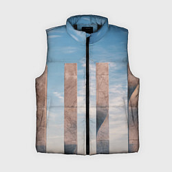 Женский жилет Абстрактные блоки и небо - Голубой, цвет: 3D-черный