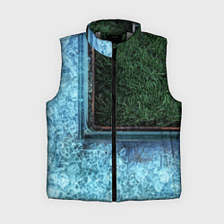 Женский жилет Абстрактные лёд и трава - Синезелёный