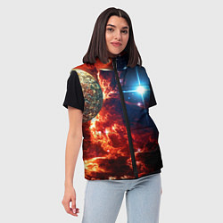 Женский жилет Яркая звезда в космическом пространстве, цвет: 3D-черный — фото 2