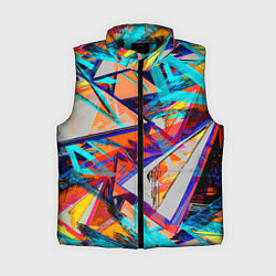 Женский жилет Яркий неоновый абстрактный узор, цвет: 3D-черный