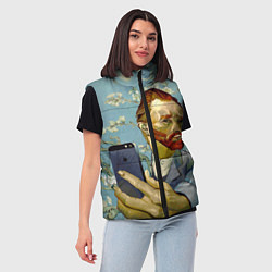 Женский жилет Ван Гог Селфи - Арт Портрет, цвет: 3D-черный — фото 2