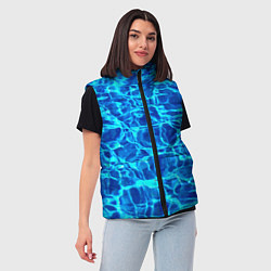 Женский жилет Текстура поверхности воды, цвет: 3D-светло-серый — фото 2