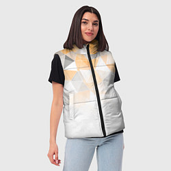 Женский жилет Однотонный белый и желто-серый геометрический, цвет: 3D-черный — фото 2