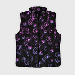 Женский жилет Minecraft - Creeper красивый градиент, цвет: 3D-светло-серый