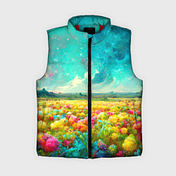 Женский жилет Бесконечное поле цветов, цвет: 3D-красный