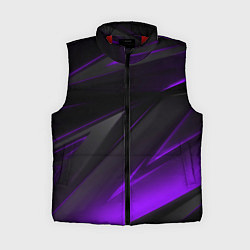 Женский жилет Черно-фиолетовая геометрическая абстракция, цвет: 3D-красный
