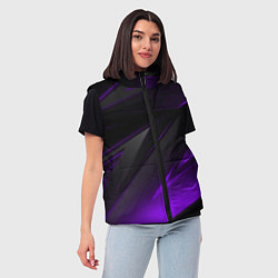 Женский жилет Черно-фиолетовая геометрическая абстракция, цвет: 3D-красный — фото 2