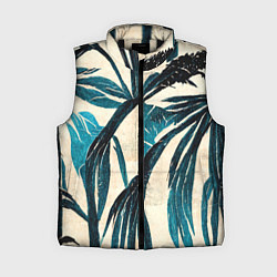 Женский жилет Винтажные пальмы, цвет: 3D-черный