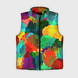 Женский жилет Colored leaves, цвет: 3D-черный